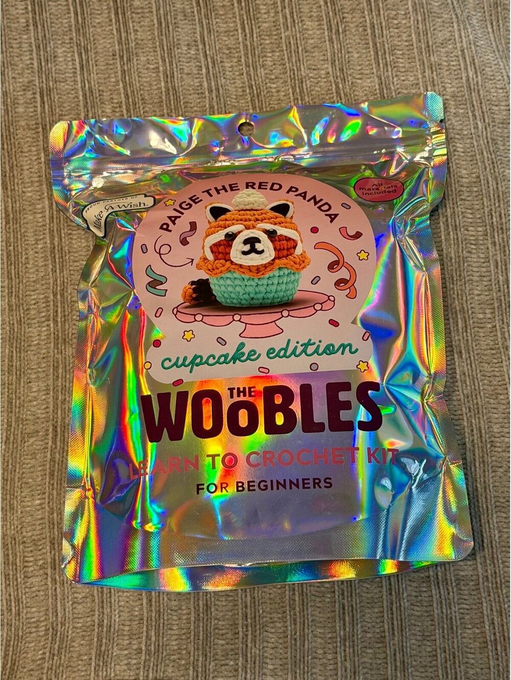The Woobles Paige the Red Panda Cupcake Make-a-Wish kit